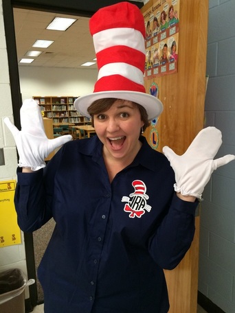 Mrs. Reed dressed up as the Cat in the Hat